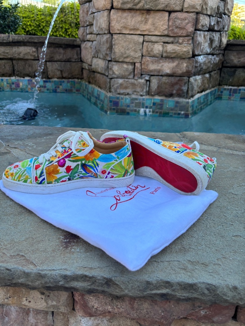 Christian Louboutin Multi Crepe Satin floral low-top sneakers 41